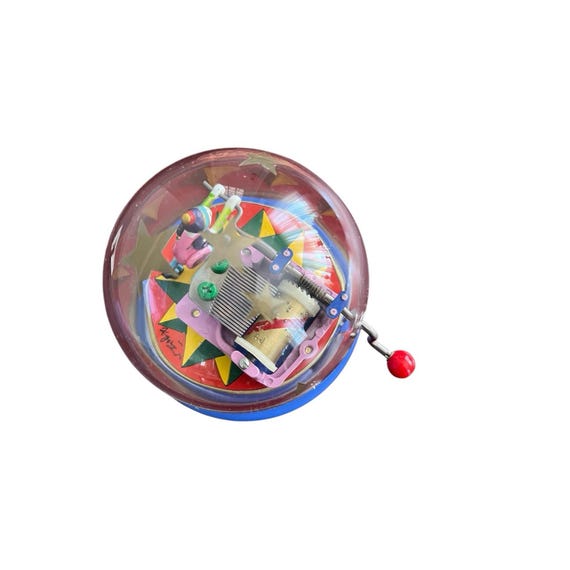 Pierrot De Pierre Clown Crank Round Music Globe Playing Yesterday