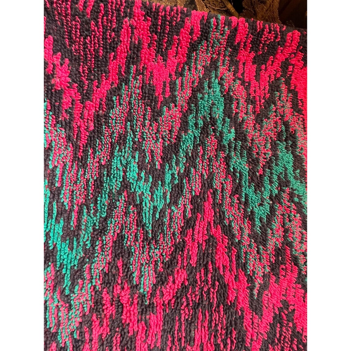 Vintage Fieldcrest Royal Velvet Hand Towel Bright Pink Teal Etsy