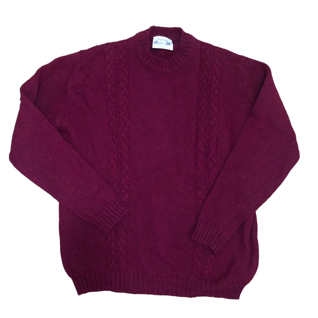 Shetland Wool Edinburgh Woollen Mill Mens New Wool Cable Knit Sweater Etsy