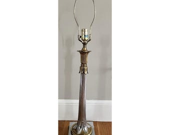 Vintage Art Deco Frederick Cooper Tyndale Table Lamp Brass Chrome Hollywood 23”