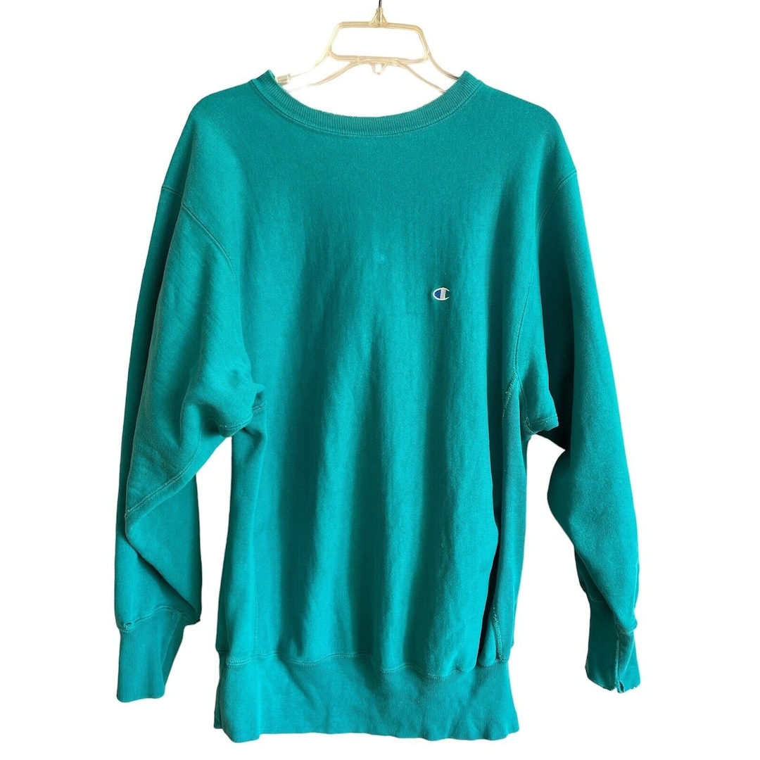 【希少】Champion 90's REVERSE WEAVE ウエット　XL Vintage 90s Champion Reverse Weave Teal Sweatshirt Crewneck Size