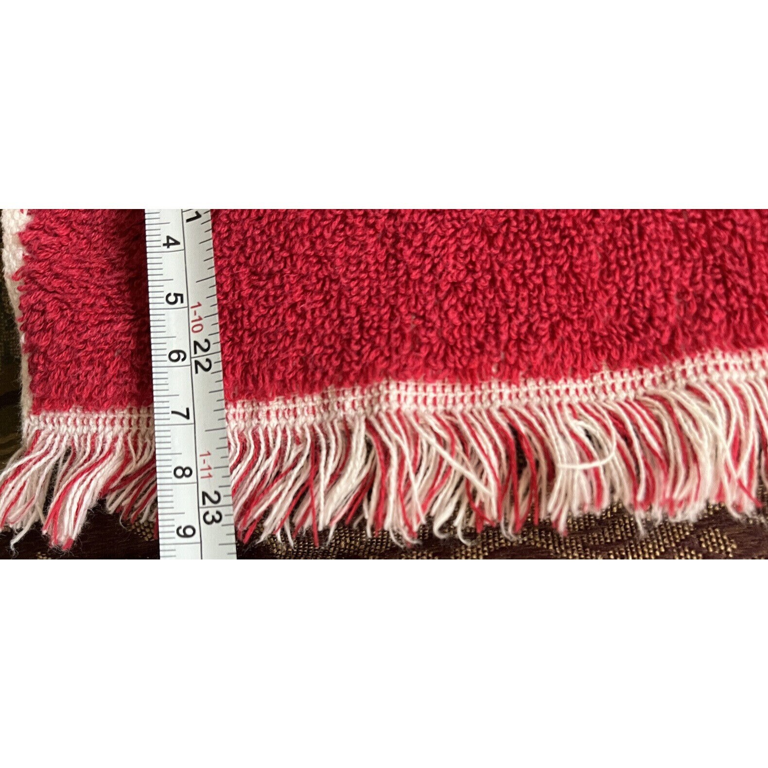 2 Vintage Cannon Royal Family Red White Geometric Medallion - Etsy