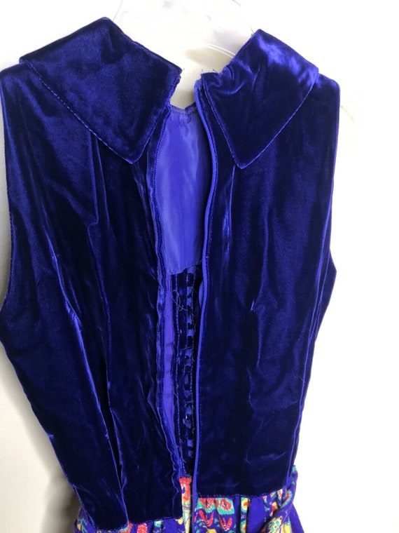 Vintage 70s Boho Deep Purple Velvet  Folk Design … - image 7