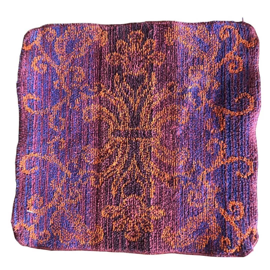 Vintage Pair Royal Velvet Fieldcrest Medallion Face Towel Purple Orange