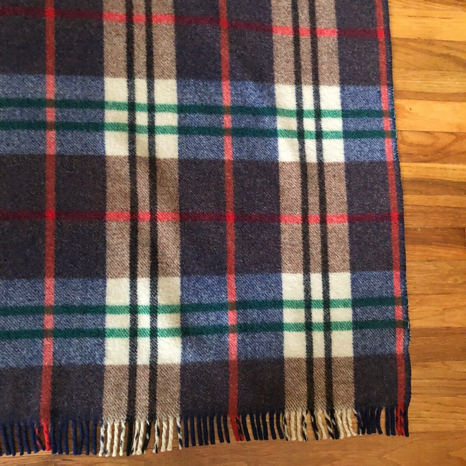 Vintage Wool Foxford Providence Beautiful Plaid Fringe Blanket Etsy