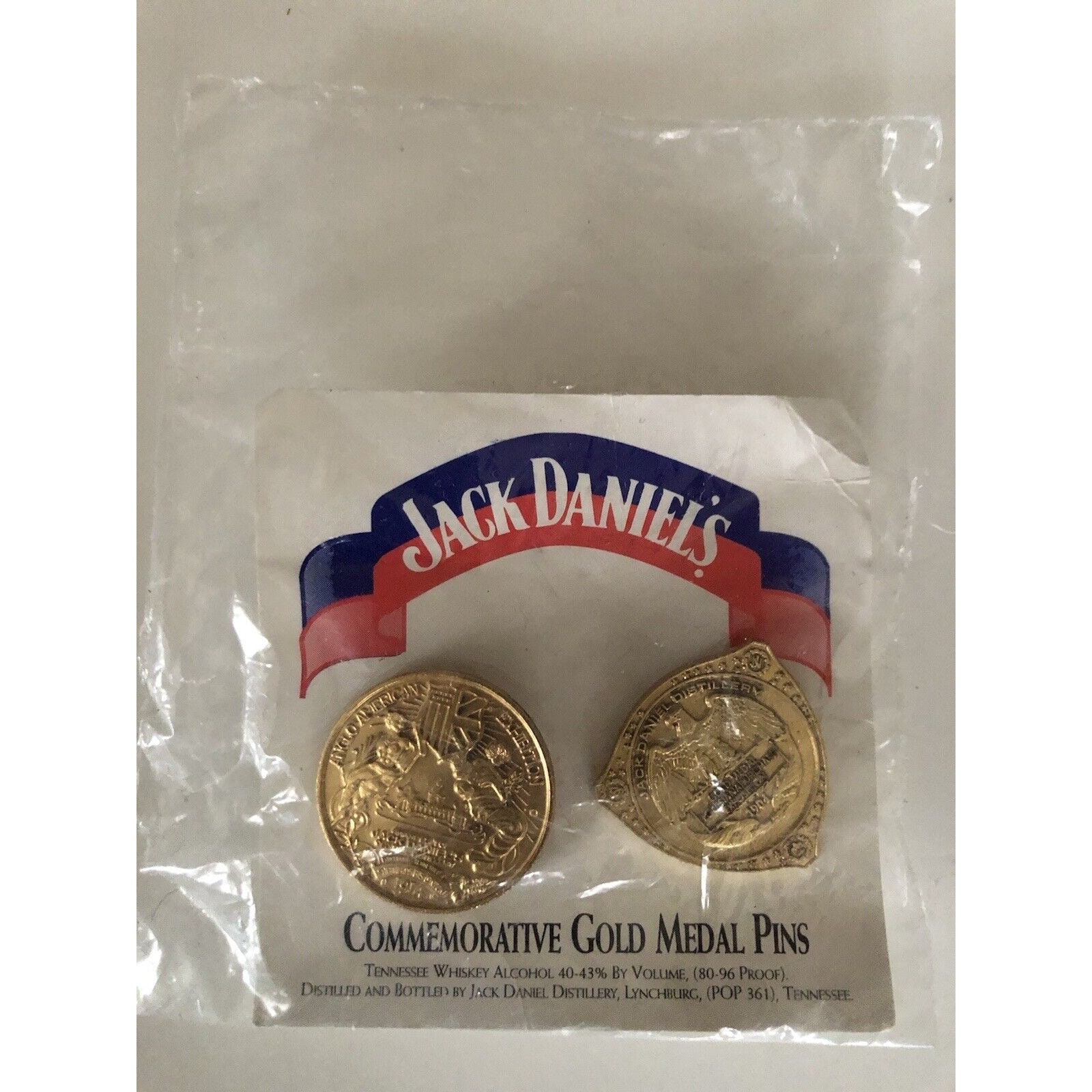 Jack Daniel's commémorative gold Medal pin's 1904,1914,rare