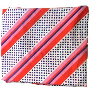 Vintage Yves Saint Laurent Full Flat Sheet Fieldcrest Pink Purple Polka Dots