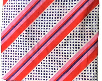Vintage Yves Saint Laurent Full Flat Sheet Fieldcrest Pink Purple Polka Dots