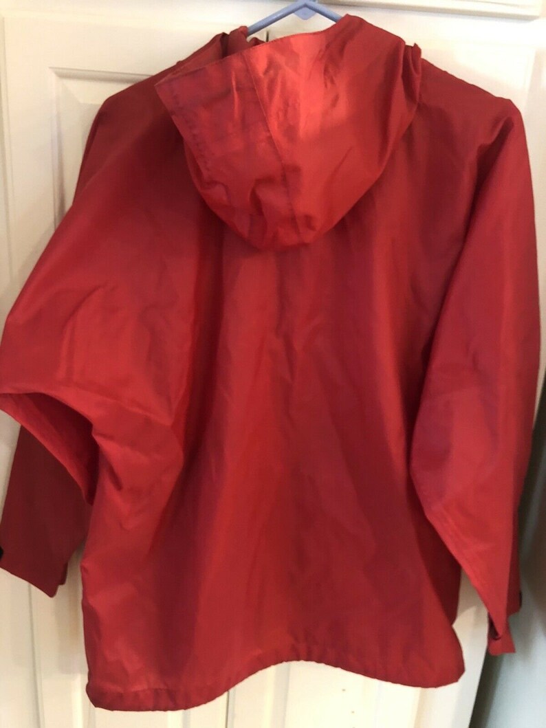 Vtg LL Bean Women Red Hooded Rain Jacket Windbreaker Nylon Etsy