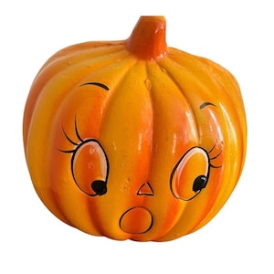 Holland Floral Anthropomorphic Halloween Jack-O-Lantern Pumpkin Planter VTG 1987