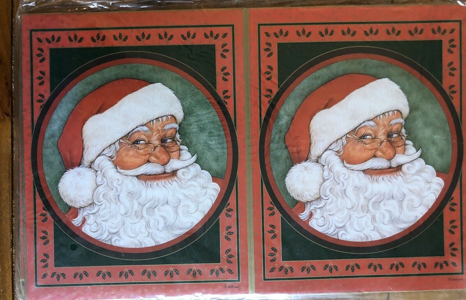 Vintage 1994 Christmas Santa Trio Gift Boxes With Gift Tags NOS