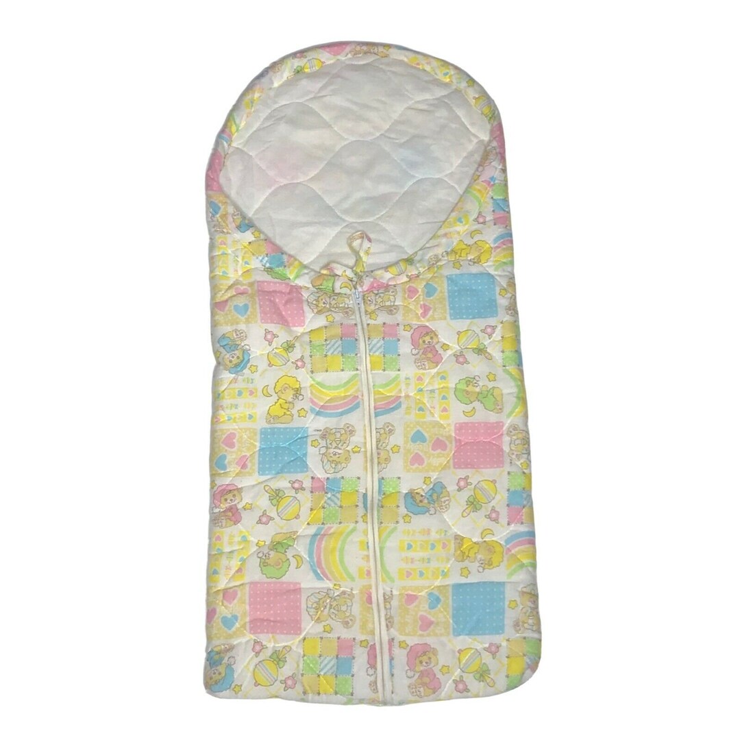 VTG Wrap Zippered Swaddle 1/2 Zip Hood Baby Quilted Blanket Warmer