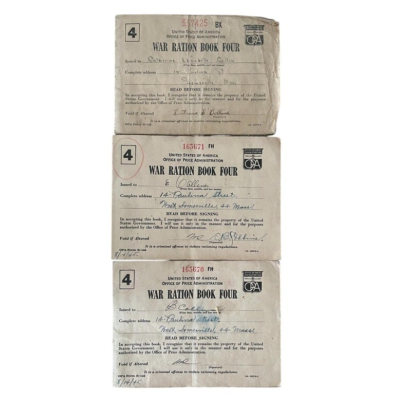 WW2 1945 War Ration Book Number 4 Conservative Ration Books Set of 3 - Etsy