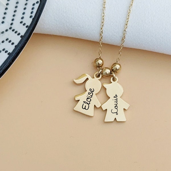Boy Girl Necklace Etsy