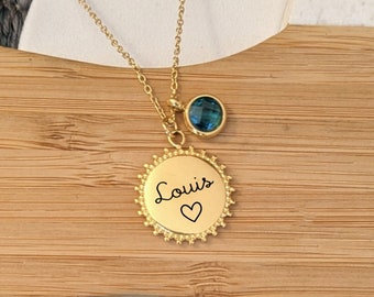 Customizable necklace in gold, rose gold or silver stainless steel • Personalized necklace for mom, birth gift, Mother&#39;s Day...
