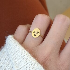 Customizable ring in gold, rose gold or silver stainless steel • Ring to engrave for mom, birth gift, Mother's Day...