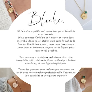 Bracelet jonc liberty à personnaliser avec des médailles à graver et nacres Bracelet prénom, Cadeau naissance, Cadeau maman image 9