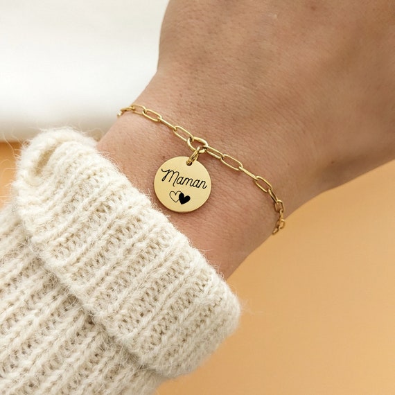 Bracciale Donna Con Ciondolo Mamma – Regalo Per Festa Della Mamma, Compleanno O Natale, Argento, Regolabile