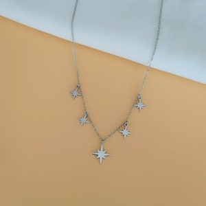 Star Necklace Gold or silver necklace with stainless steel star for women image 1