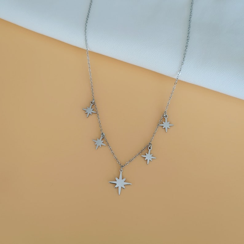 Collier Star Collier dorée ou argenté avec étoile en acier inoxydable pour femme image 1