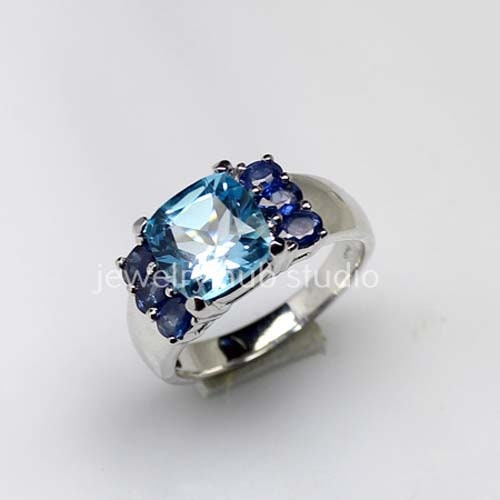 Natural Blue Topaz Ring-Wedding & Engagement Ring-925 Sterling | Etsy