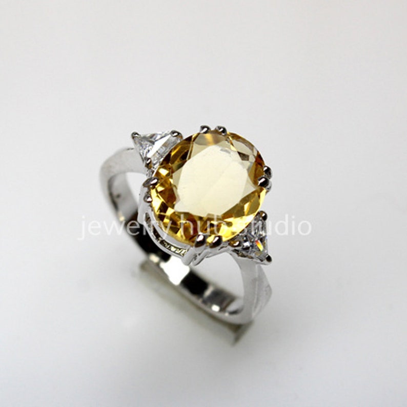 Gemstone Ring-Citrine Oval Ring-Natural Citrine Ring-Solid Silver Ring-Valentines Day Gift-Silver Citrine Ring-Gift For Her-Engagement Ring