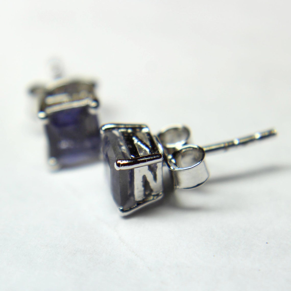 iolite stud earrings