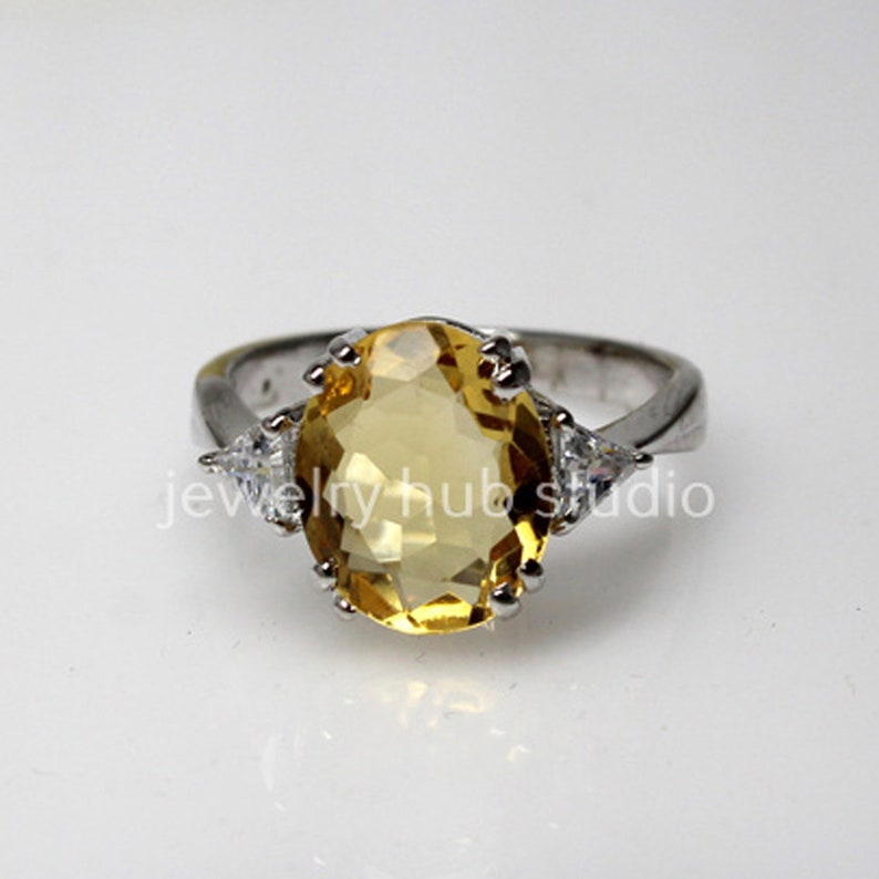 Gemstone Ring-Citrine Oval Ring-Natural Citrine Ring-Solid Silver Ring-Valentines Day Gift-Silver Citrine Ring-Gift For Her-Engagement Ring