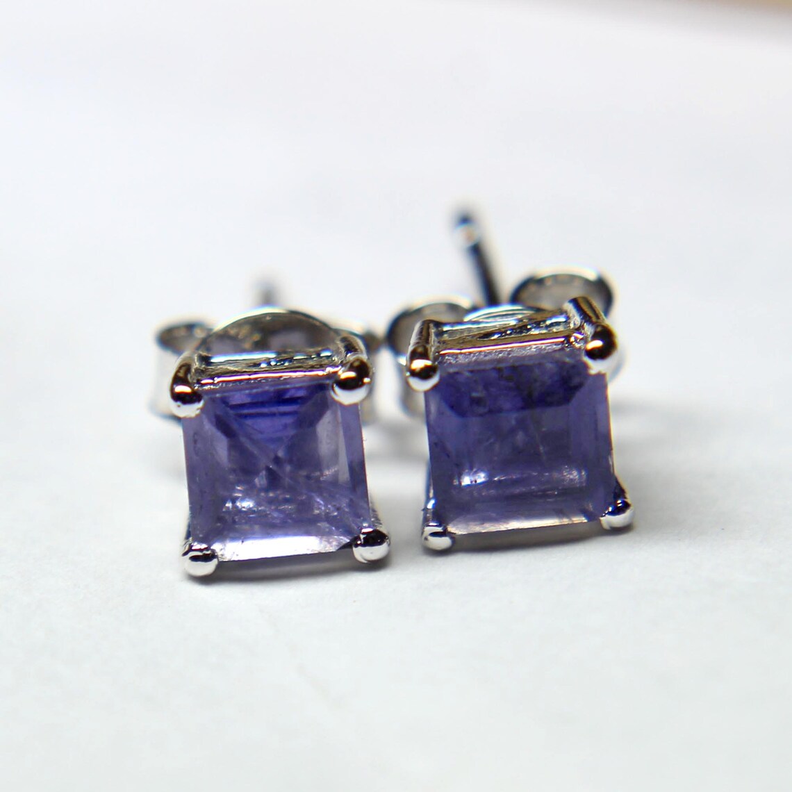 iolite stud earrings
