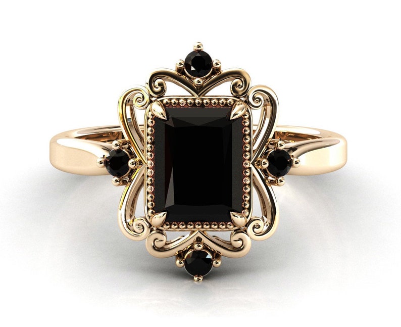 emerald cut black onyx engagement ring emerald cut black onyx engagement ring