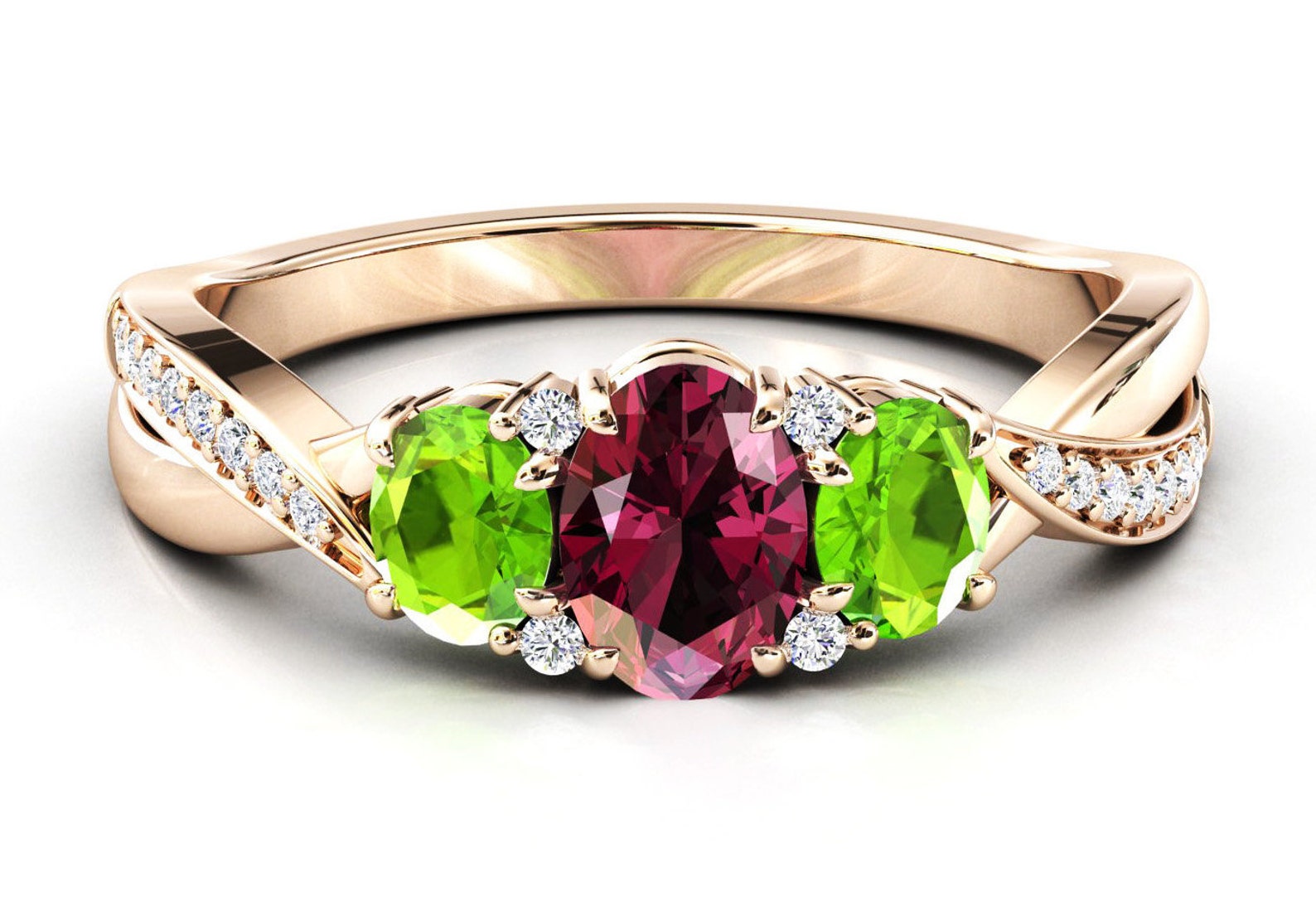 14k Gold and Peridot Engagement Ring Vintage Art Etsy