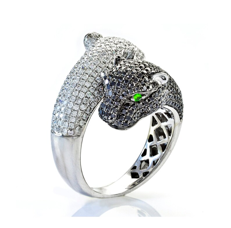 Unique Pave Set Panther Ring Jaguar 