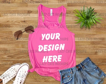 Neon Pink Shirt Mockup - Etsy
