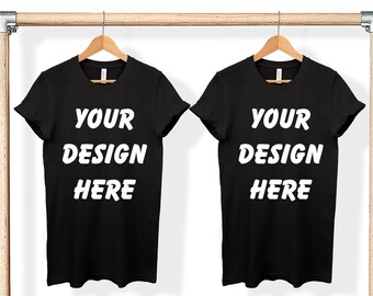 Download Without Props Family Shirt Two Side By Side Black And Navy Bella Canvas 3001 T Shirt Mockup T Shirts On A Hanger Mockup Grey Background Drawing Illustration Art Collectibles Kromasol Com