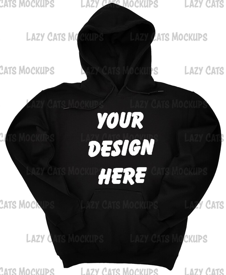 Download Black Front & Back Hoodie Mockup Gildan 18500 Mock up | Etsy