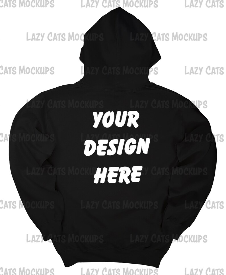 Download Black Front & Back Hoodie Mockup Gildan 18500 Mock up | Etsy