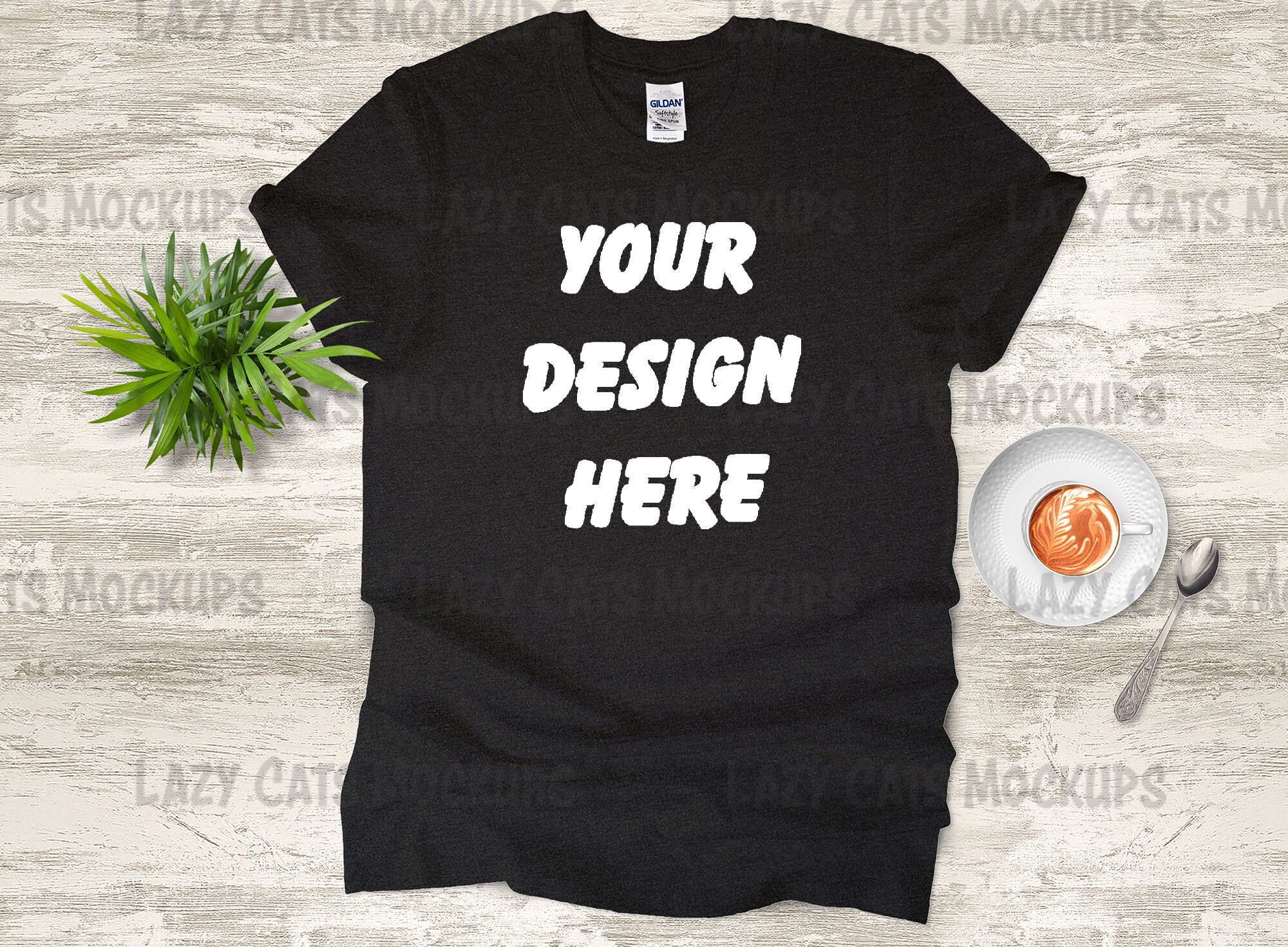 Download Dark Heather T-shirt Mock Up Gildan 64000 Mock Up with ...