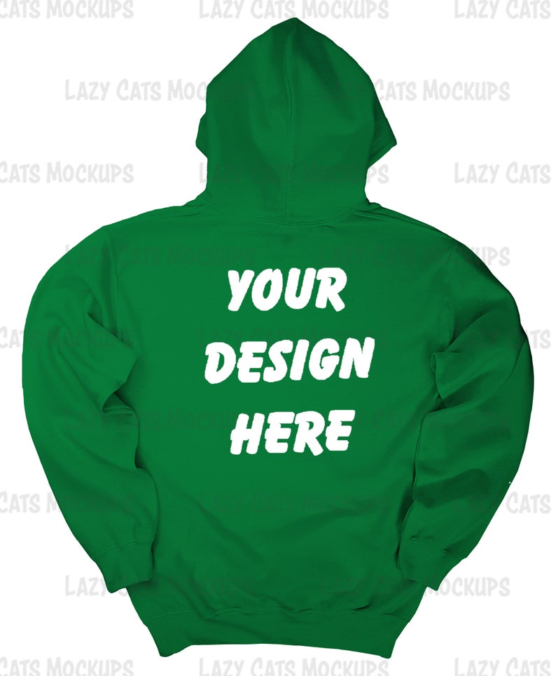 Irish Green Front & Back Hoodie Mockup Gildan 18500 Mock up Sweatshirt ...