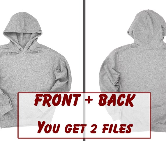 Download Sport Grey Front Back Hoodie Mockup Gildan 18500 Mock Up Etsy