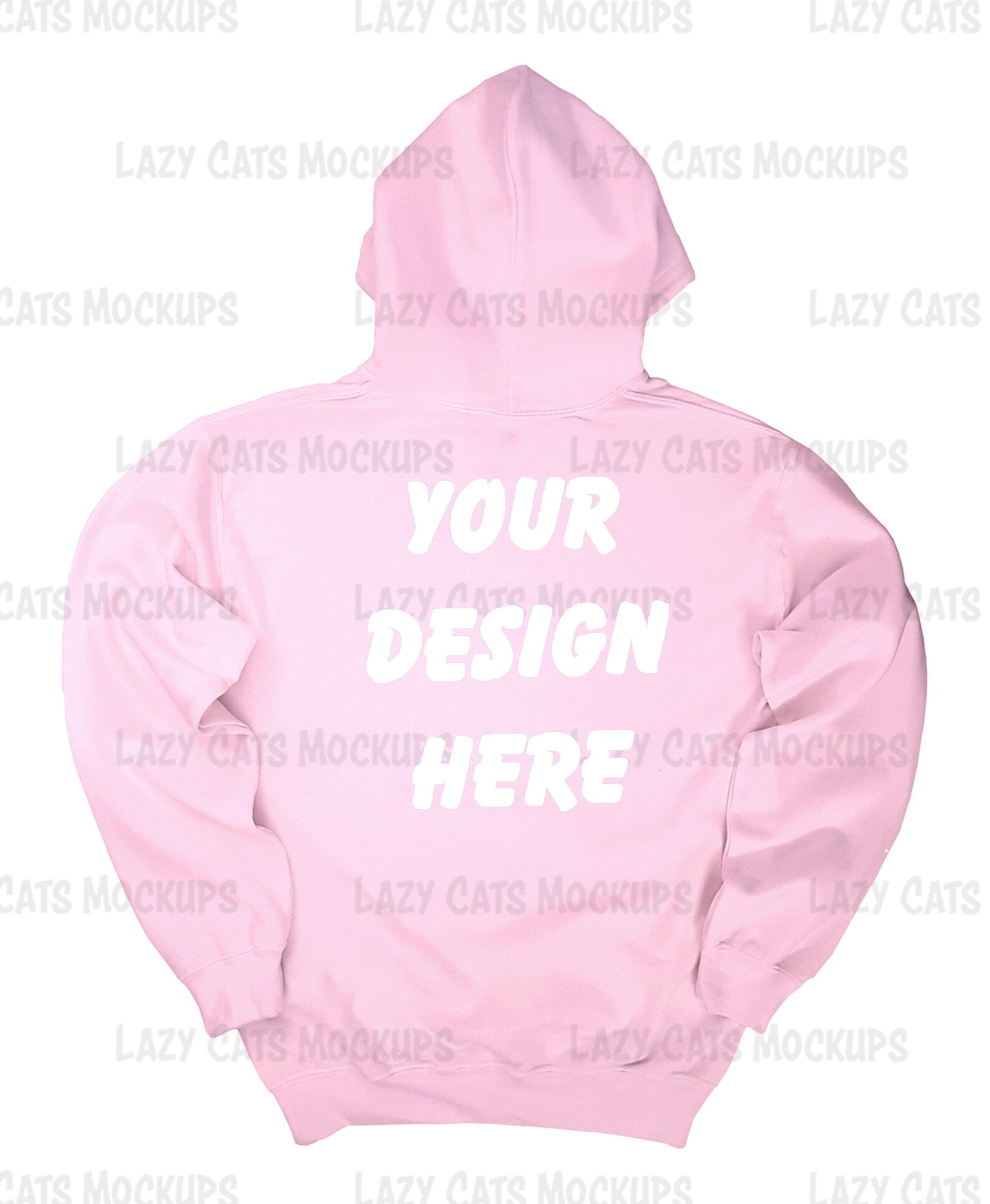 Light Pink Front & Back Hoodie Mockup Gildan 18500 Mock up Sweatshirt