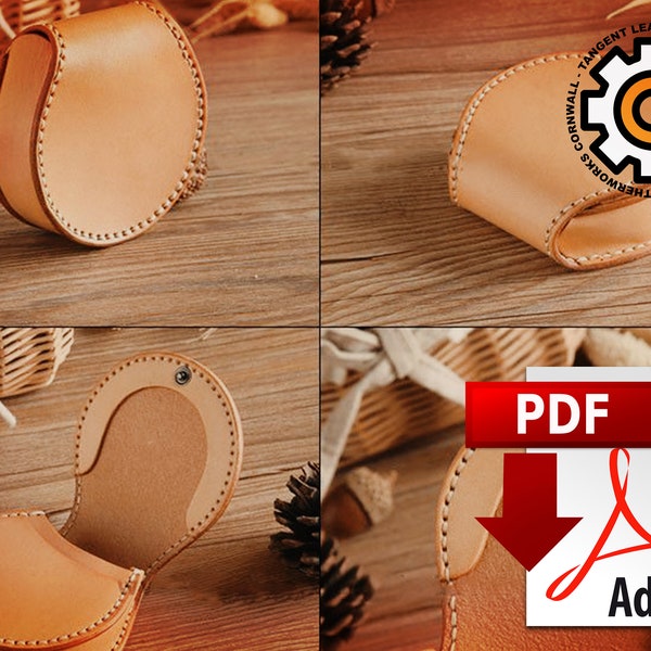 PDF Pattern (With clear stitch hole markings) for a Mini Coin Leather Pouch - DIY - Make Your Own - Gift Ideas - Unisex