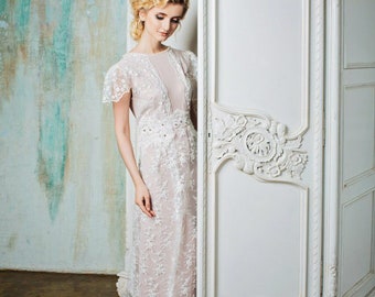 Blush Wedding Dress Etsy