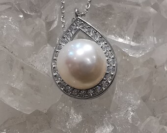 Süßwasser Perle Sterling Silber Halskette