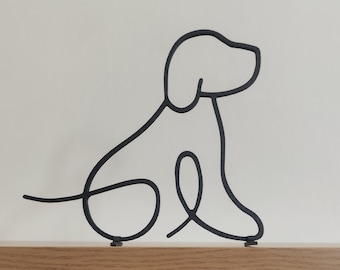 Minimalist Dog | Line Style Sculpture (made of plastic) | Home Decoration / Decor | Wall Art | Gift