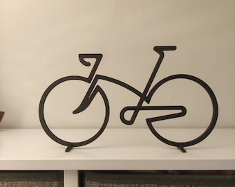 Minimalistische fietssculptuur | Home Decor Desk Wall Line Art (gemaakt van plastic)