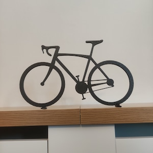 Road bike | Cycling | Line Style Sculpture (made of plastic) | Home Decoration / Decor | Wall Art | Gift