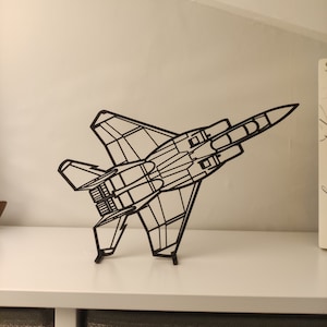 F15 Eagle | F-15 | Line Style Sculpture (made of plastic) | Home Decoration / Decor | Wall Art | Gift
