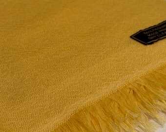 100% Pashmina Shawl – Handmade Soft Yellow Matte Weave Scarf, Luxury Wrap, Lightweight Stole
