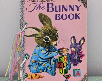 Spring Easter Bunny Book Junk Journal, Golden Book Journal