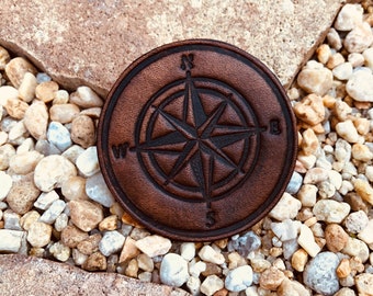 Compass Rose Leather Patch